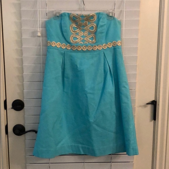 Lilly Pulitzer Dresses & Skirts - Lilly Pulitzer Blue Strapless Dress